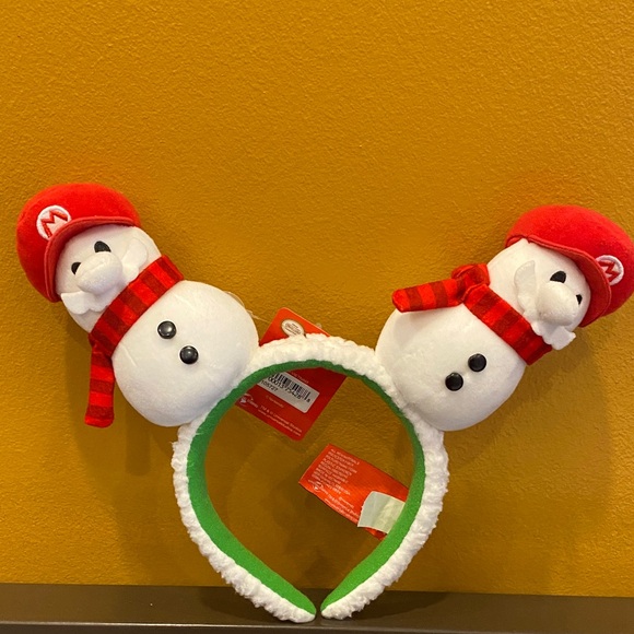 Mario Super Nintendo World Festive Snowman Headband with Red Accents - Picture 2 of 9